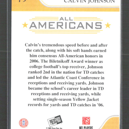 2007 Press Pass All Americans Calvin Johnson #79