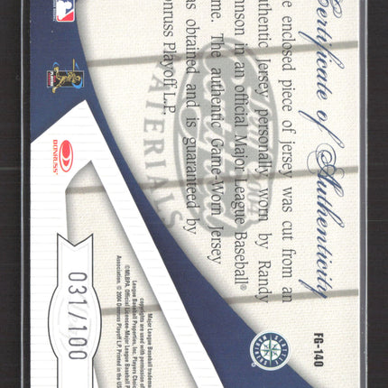 2004 Leaf Certified Fabric of the Game Randy Johnson #FG-140 Jersey 031/100
