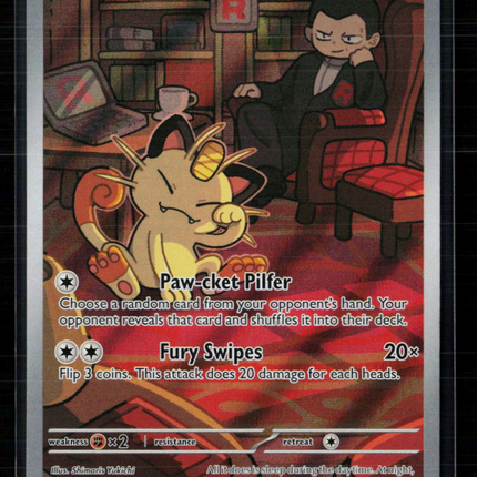 Pokemon 2025 Destined Rivals Team Rocket's Meowth #203/182