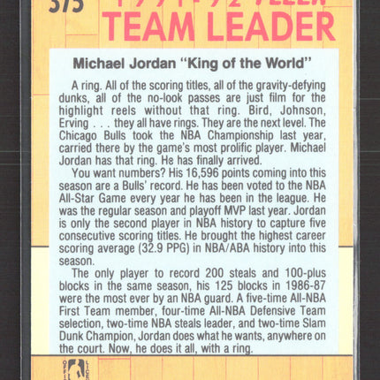 1991 Fleer Team Leader Michael Jordan #375