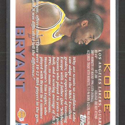 1996 Topps Kobe Bryant #138