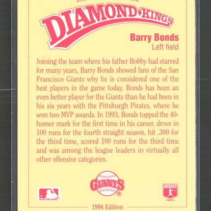 1994 Donruss Diamond Kings Barry Bonds #DK-1