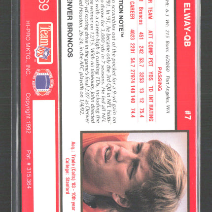 1992 Action Packed John Elway #69