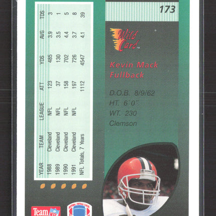 1992 Wild Card Kevin Mack #173 20 Stripe