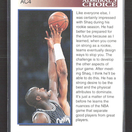 1994 NBA Hoops Admiral's Choice Shaquille O'Neal #AC4