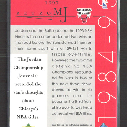 1998 Upper Deck Retro MJ Jordan Championship Journals Michael Jordan #56
