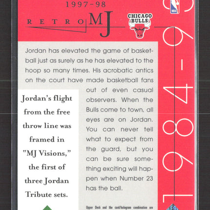 1998 Upper Deck Retro MJ Jordan Tribute MJ Visions Michael Jordan #39