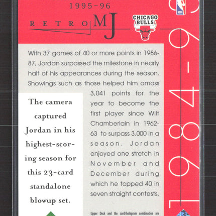 1995 Upper Deck Retro MJ The Jordan Experience Michael Jordan #37