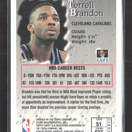 1996 Topps Finest Sterling Terrell Brandon #51