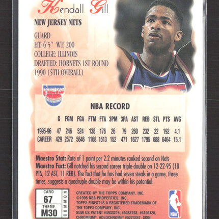 1996 Topps Finest Maestros Kendall Gill #M30