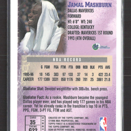 1996 Topps Finest Gladiators Jamal Mashburn #G22