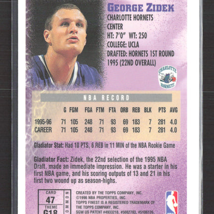 1996 Topps Finest Gladiators George Zidek #G18