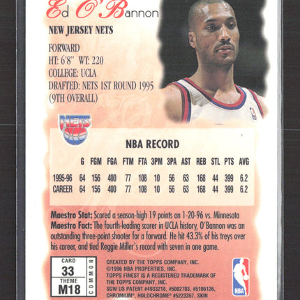 1996 Topps Finest Maestros Ed O'Bannon #M18