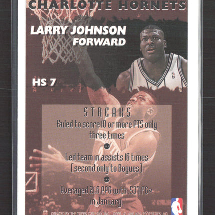 1996 Topps Finest Hot Stuff Larry Johnson #HS 7