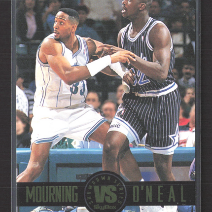 1993 SkyBox Showdown Series Alonzo Mourning Shaquille O'Neal #SS3