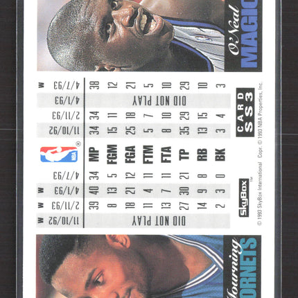 1993 SkyBox Showdown Series Alonzo Mourning Shaquille O'Neal #SS3