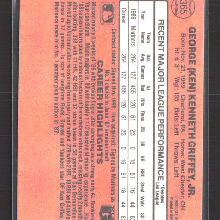 1989 Donruss Ken Griffey Jr. #365
