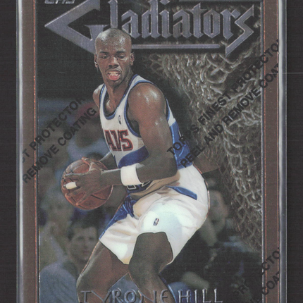 1996 Topps Finest Gladiators Tyrone Hill #G37 With Coating