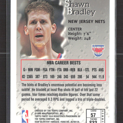 1996 Topps Finest Sterling Shawn Bradley #57