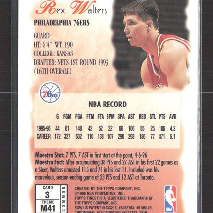 1996 Topps Finest Maestros Rex Walters #M41
