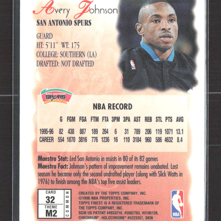 1996 Topps Finest Maestros Avery Johnson #32