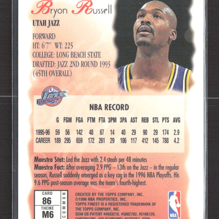 1996 Topps Finest Maestros Bryon Russell #M6