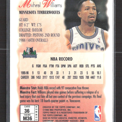 1996 Topps Finest Maestros Micheal Williams #M36