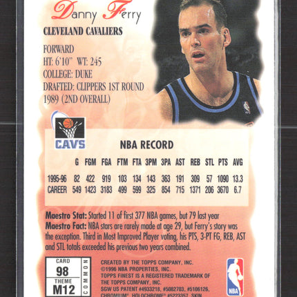 1996 Topps Finest Maestros Danny Ferry #98