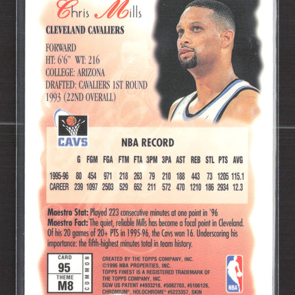 1996 Topps Finest Maestros Chris Mills #95