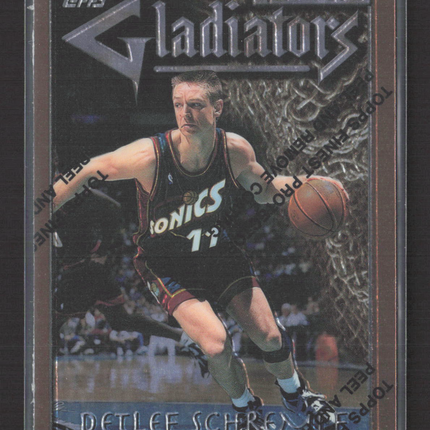 1995 Topps Finest Gladiators Detlef Schrempf #G25