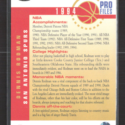1994 Upper Deck Collector's Choice Pro Files Dennis Rodman #202
