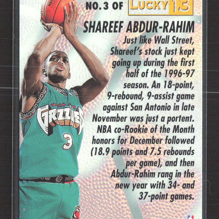 1997 Fleer Lucky 13 Shareef Abdur-Rahim #3