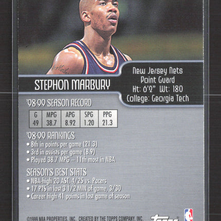 1999 Topps Season's Best Stephon Marbury #SB23