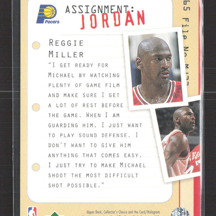 1996 Upper Deck Choice Assignment: Jordan Michael Jordan Reggie Miller #MJ23