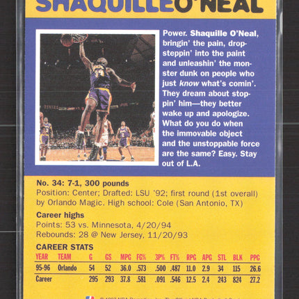 1997 SkyBox Hoops Slam Shaquille O'Neal #324