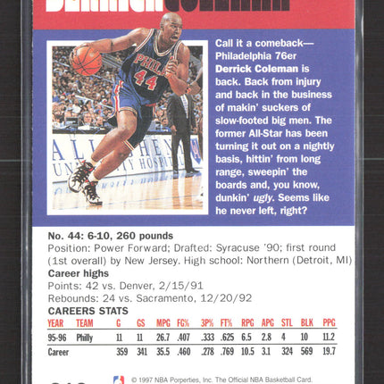1997 SkyBox Hoops Slam DC Derrick Coleman #319