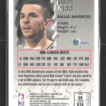 1996 Topps Finest Sterling Jason Kidd #39