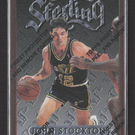 1996 Topps Finest Sterling John Stockton #90 With Coating