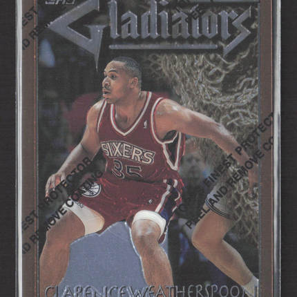 1996 Topps Finest Gladiators Clarence Weatherspoon #G9 Refractor