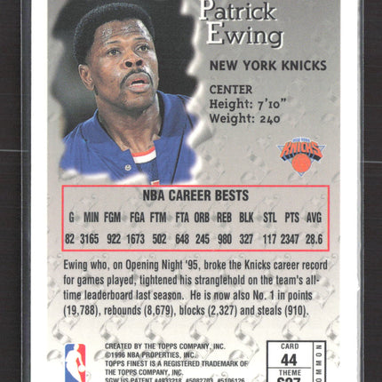 1996 Topps Finest Sterling Patrick Ewing #44