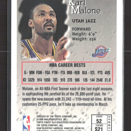 1996 Topps Finest Sterling Karl Malone #52