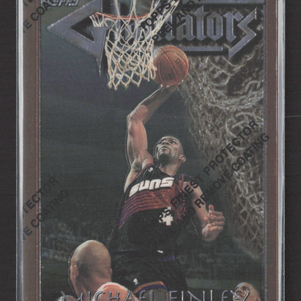 1996 Topps Finest Gladiators Michael Finley #G29 Refractor