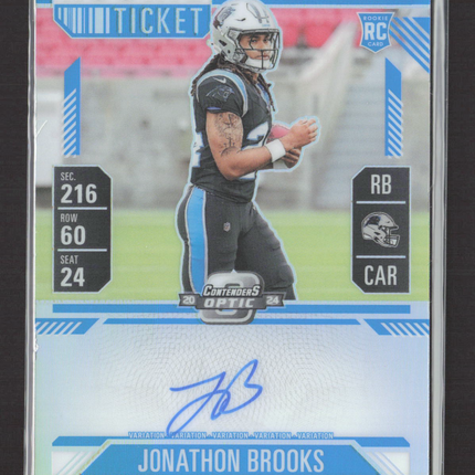 2025 Panini Contenders Optic Prizm Jonathon Brooks #114 37/75 Auto