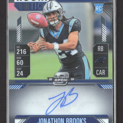 2025 Panini Contenders Optic Jonathon Brooks #114 RC Auto