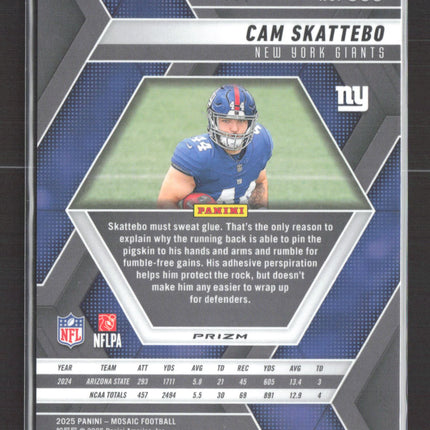 2025 Panini Mosaic Cam Skattebo #305 Blue RC 06/99