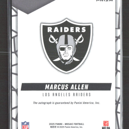 2025 Panini Mosaic Prizm Football Marcus Allen #AMC-MAN Red Auto