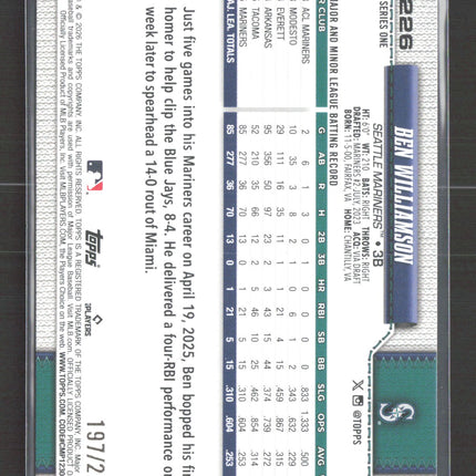 2026 Topps Series One Ben Williamson #226 /250