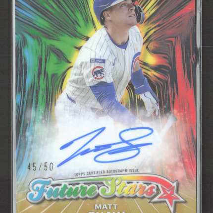 2026 Topps Chrome Future Stars Matt Shaw #FSA-MS Gold Refractor 45/50 Auto