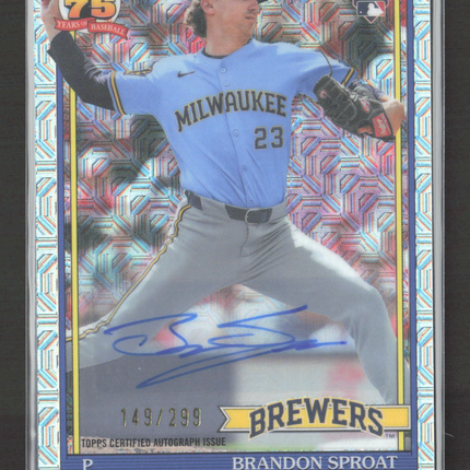 2025 Topps Chrome Brandon Sproat #91C2-16 Mojo Refractor 149/299 RC Auto