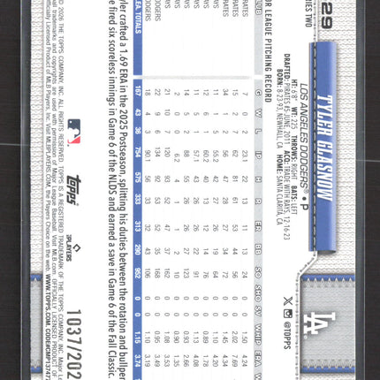 2026 Topps Series Two Tyler Glasnow #629 Gold /2026